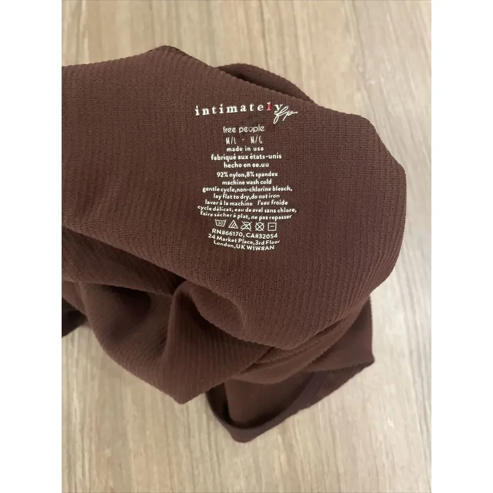 Free People Intimately Dress Size M/L Chocolate/Brown Fitted‎ Stretch NWOT